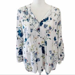 Caslon | floral peasant top with tassels large
